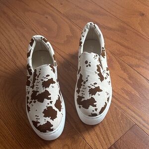 Cow Print Slip-On Shoes